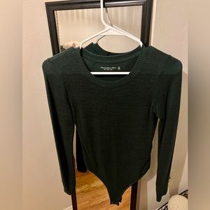 Abercrombie dark green cozy bodysuit